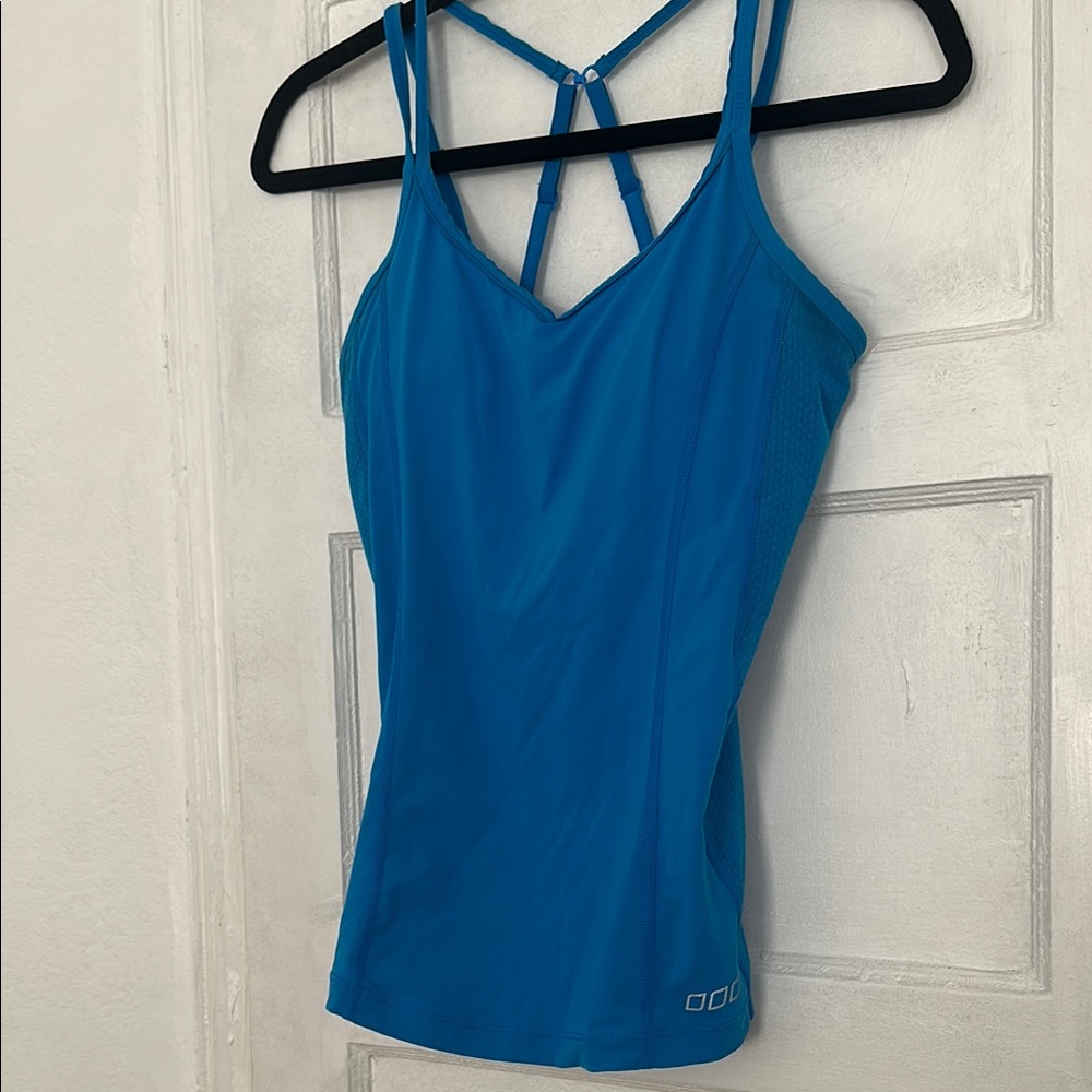 Lorna Jane Blue Fitted Backless Tank Top
